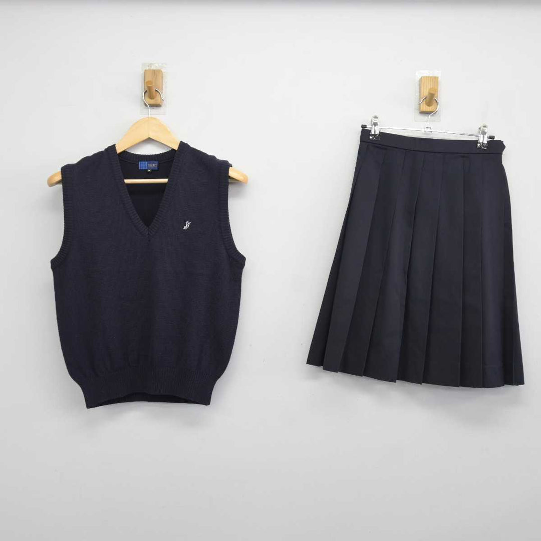 【中古】宮城県 仙台二華高等学校 女子制服 2点 (ニットベスト・スカート) sf047298