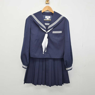 【中古】滋賀県 稲枝中学校 女子制服 3点 (セーラー服・スカート) sf047368