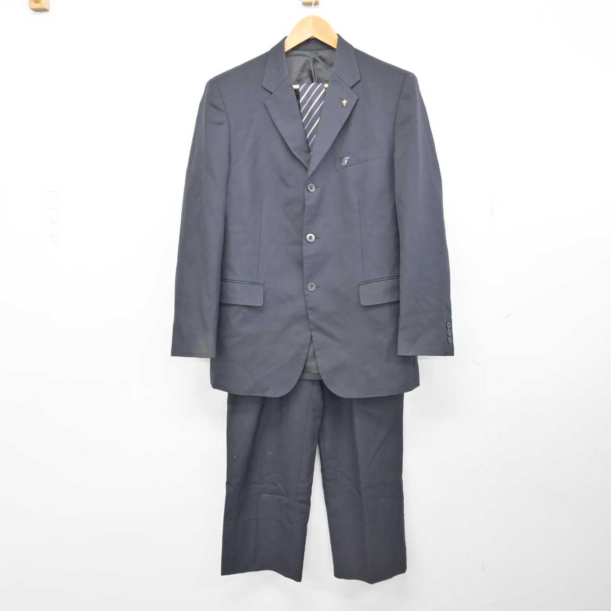 【中古】滋賀県 高島高等学校 男子制服 5点 (ブレザー・ニット・ズボン) sf047388