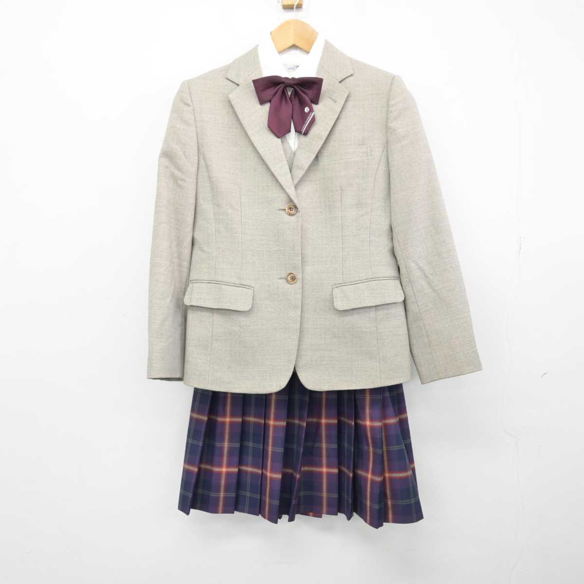 【中古】京都府 京都橘高等学校 女子制服 5点 (ブレザー・ベスト・シャツ・スカート) sf047393