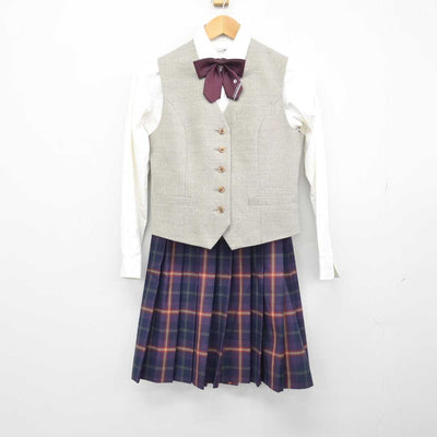 【中古】京都府 京都橘高等学校 女子制服 5点 (ブレザー・ベスト・シャツ・スカート) sf047393