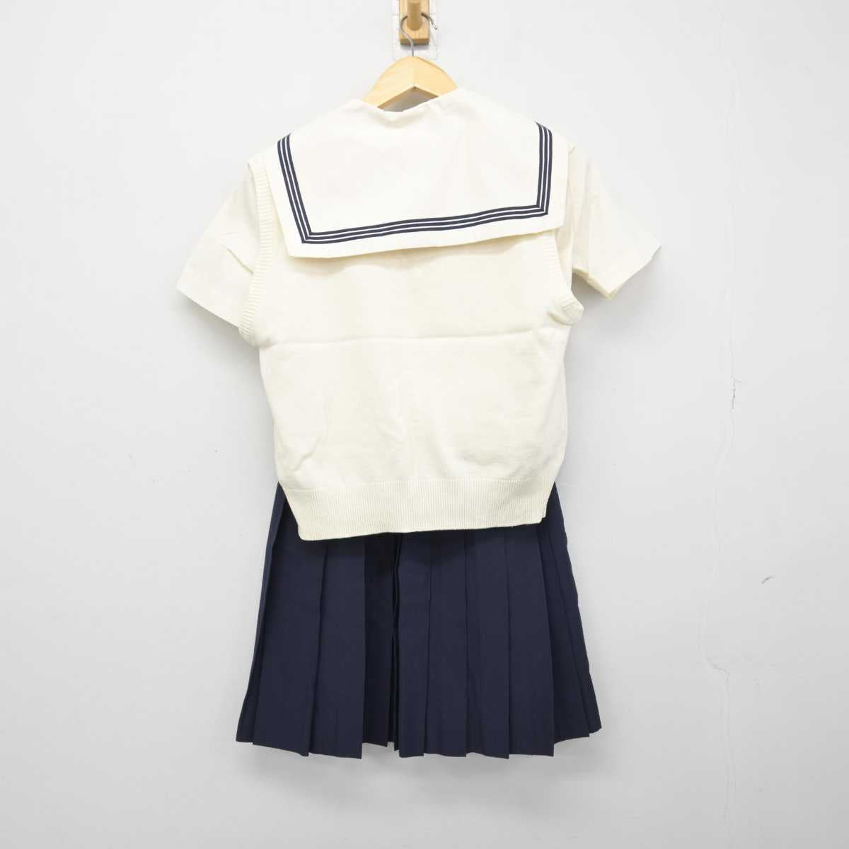 【中古】福岡県 博多女子高等学校 女子制服 3点 (ニットベスト・セーラー服・スカート) sf047427