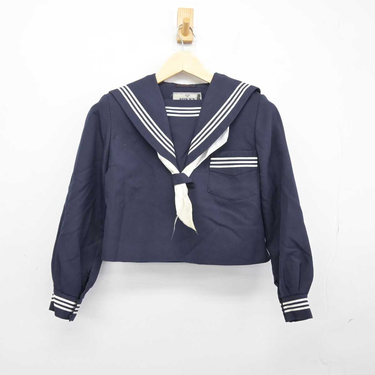 【中古】兵庫県 学文中学校 女子制服 3点 (セーラー服・スカート) sf047451