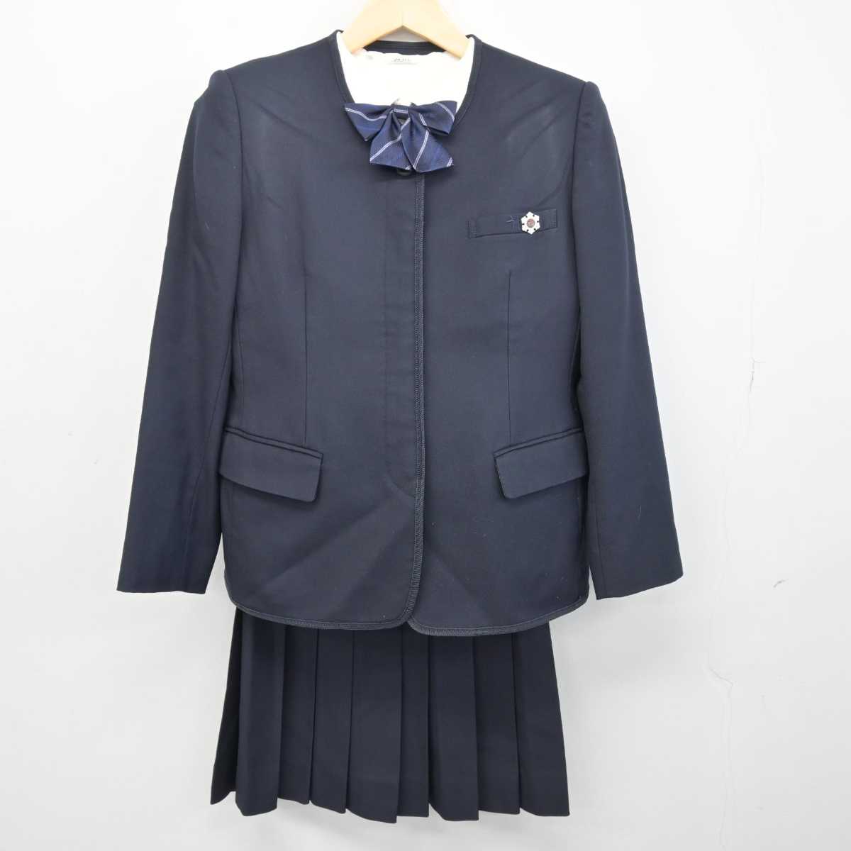 【中古】東京都 白?高等学校 女子制服 6点 (ブレザー・ニット・シャツ・スカート) sf047492