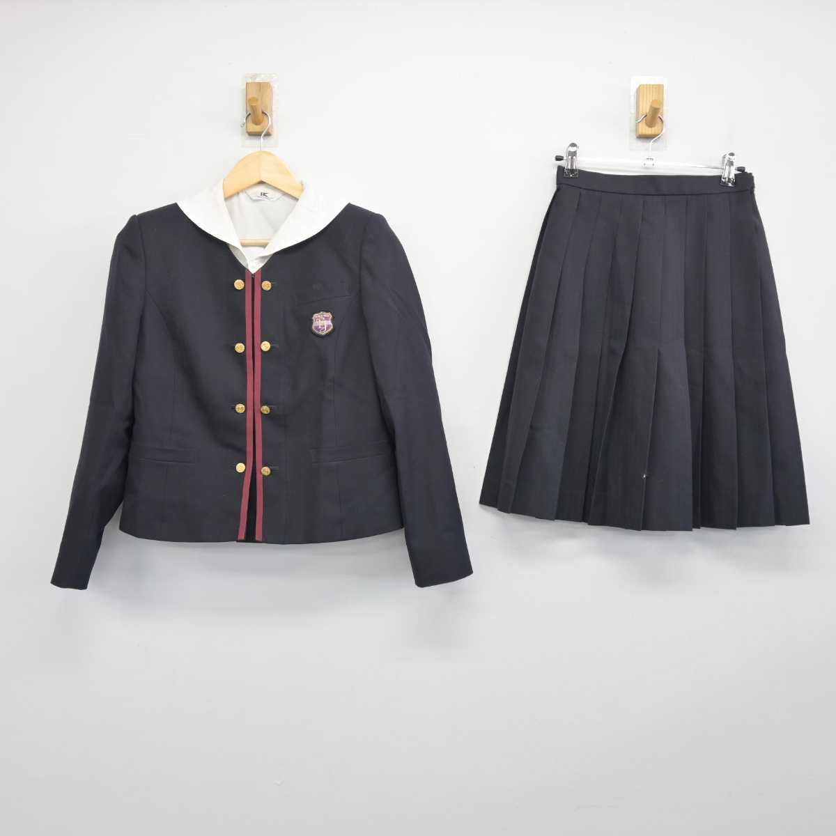 【中古】香川県 藤井中学校 女子制服 3点 (ブレザー・シャツ・スカート) sf047501