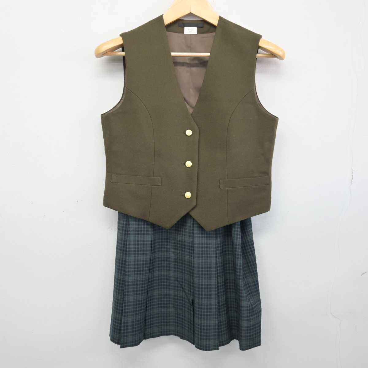 【中古】神奈川県 戸塚高等学校 女子制服 2点 (ベスト・スカート) sf047505