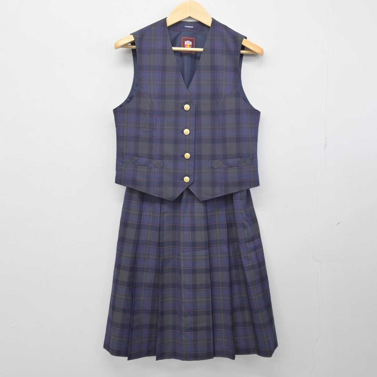 【中古】北海道 札幌市立新川中学校 女子制服 3点 (ブレザー・ベスト・スカート) sf047540