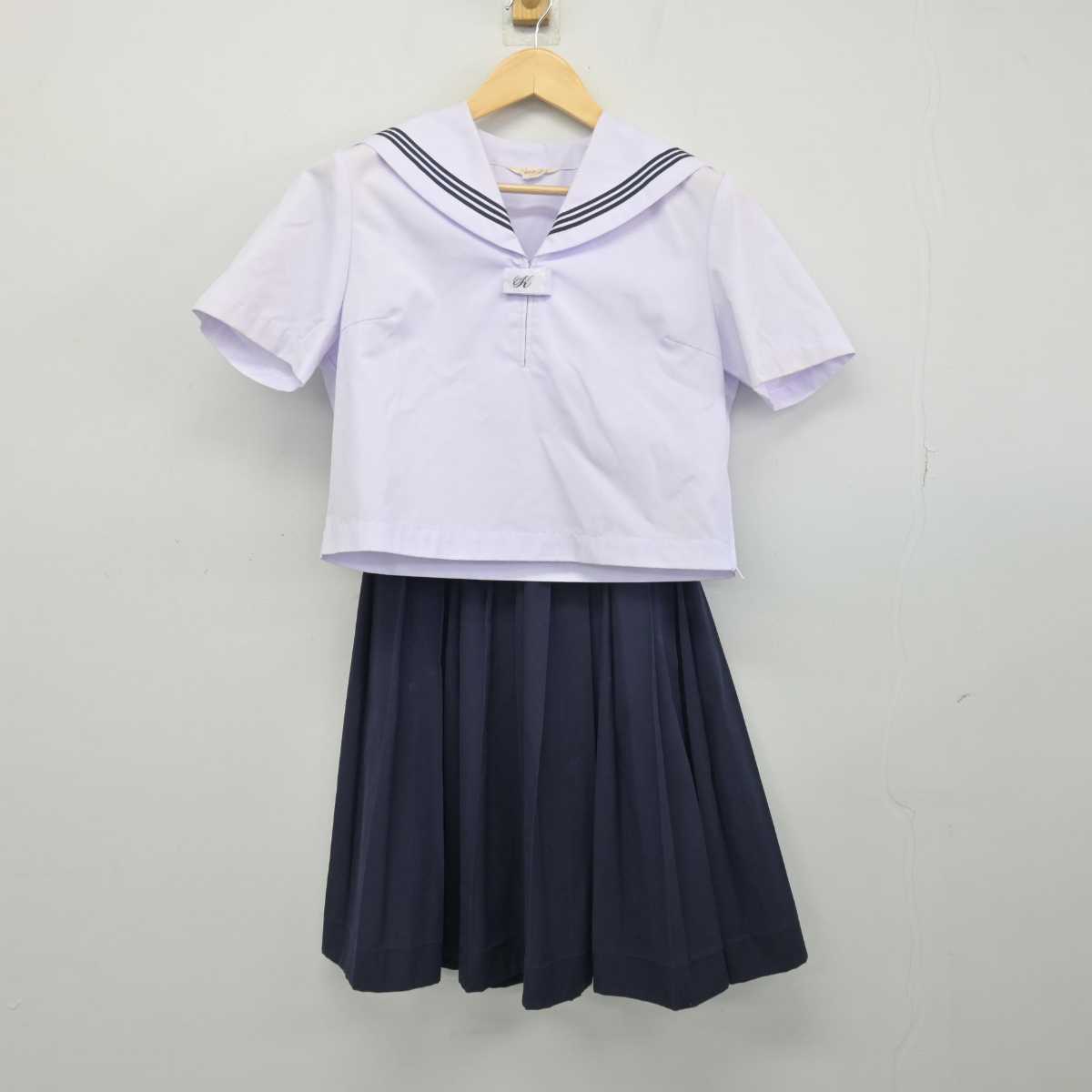 【中古】広島県 尾道北高等学校 女子制服 2点 (セーラー服・スカート) sf047599