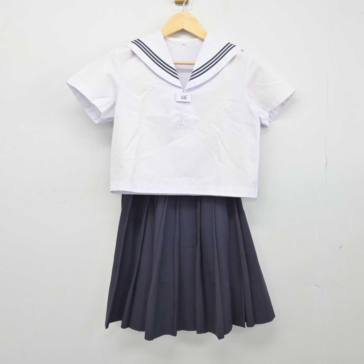 【中古】広島県 尾道北高等学校 女子制服 2点 (セーラー服・スカート) sf047600