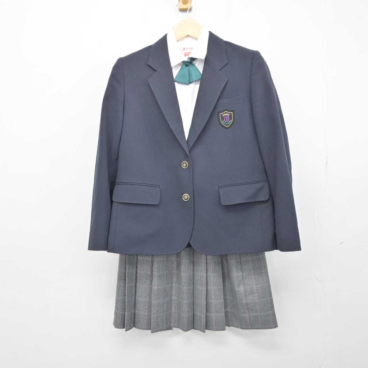 【中古】神奈川県 大庭中学校 女子制服 5点 (ブレザー・シャツ・スカート) sf047602