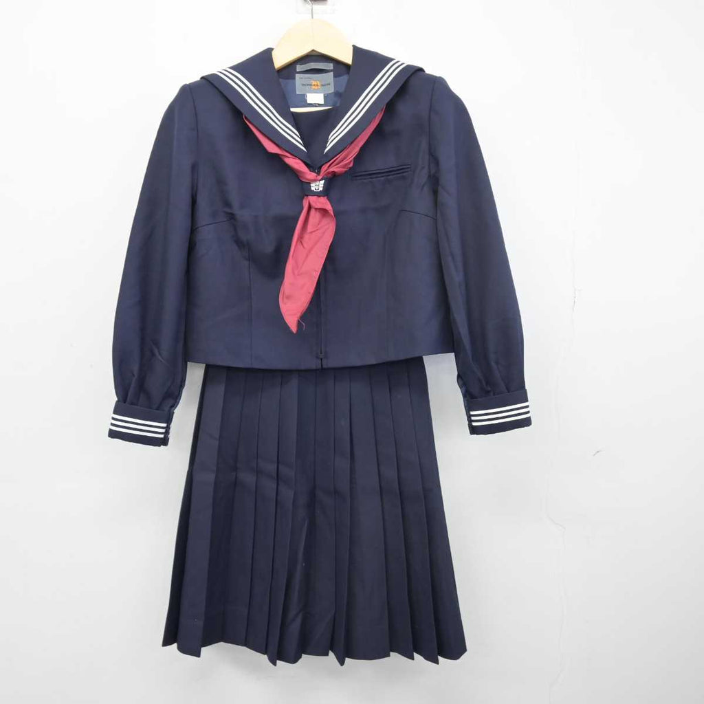 【中古】埼玉県 三芳東中学校 女子制服 4点 (セーラー服・セーラー服・スカート) sf047629