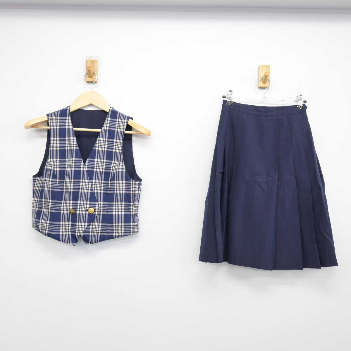 【中古】埼玉県 山村学園高等学校 女子制服 2点 (ベスト・スカート) sf047638