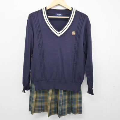 【中古】滋賀県 大津商業高等学校 女子制服 2点 (ニット・スカート) sf047664