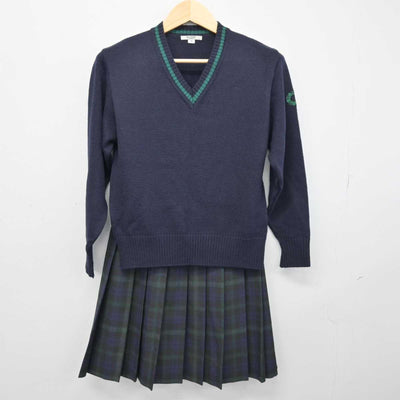 【中古】東京都 上野学園中学校・高等学校 女子制服 3点 (ブレザー・ニット・スカート) sf047667