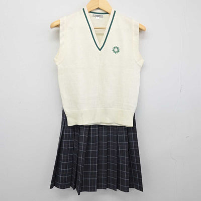 【中古】東京都 上野学園中学校・高等学校 女子制服 2点 (ニットベスト・スカート) sf047668