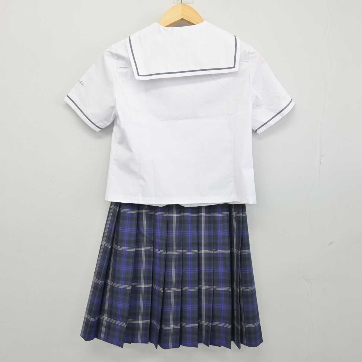 【中古】埼玉県 大宮国際中等教育学校 女子制服 4点 (ニットベスト・セーラー服・スカート) sf047678