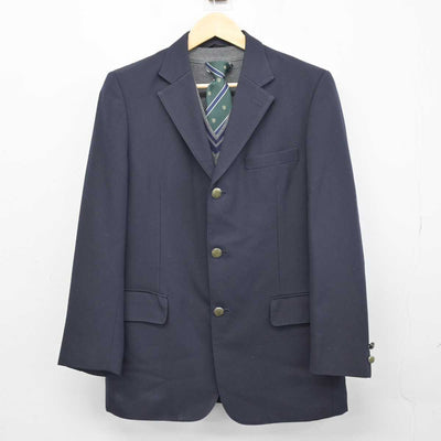 【中古】福岡県 福岡工業大学附属城東高等学校 男子制服 3点 (ブレザー・ニットベスト) sf047703