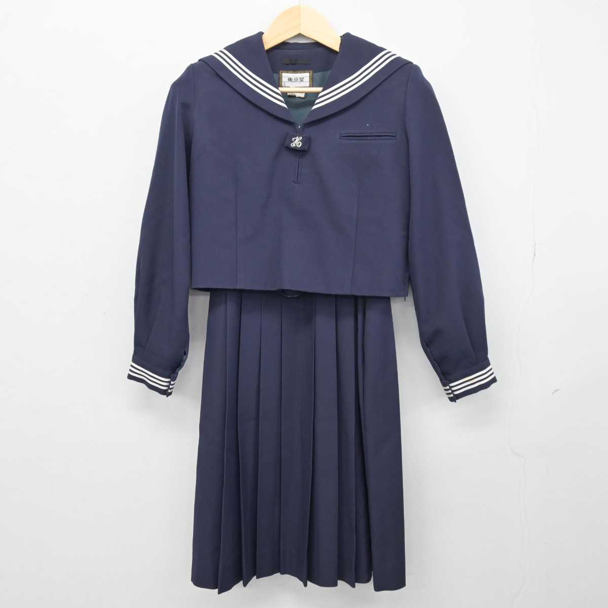 【中古】千葉県 中原中学校 女子制服 2点 (セーラー服・ジャンパースカート) sf047705