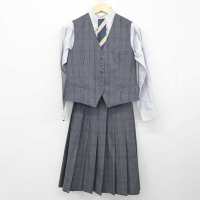 【中古】富山県 富山北部高等学校 女子制服 5点 (ブレザー・ベスト・シャツ・スカート) sf047734