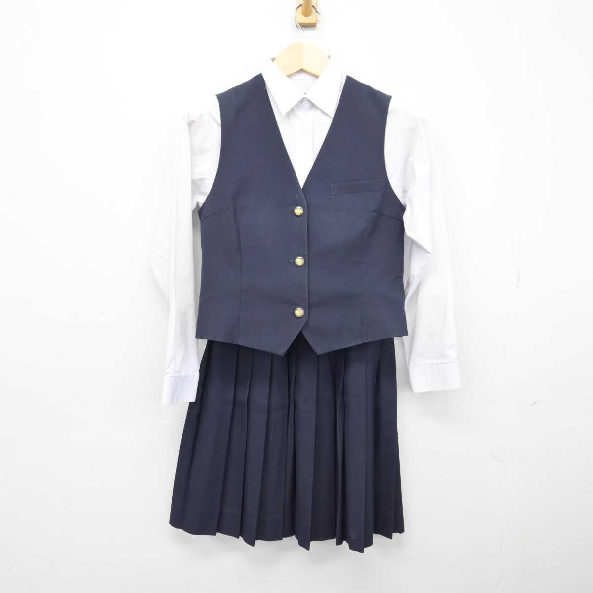 【中古】埼玉県 大宮高等学校 女子制服 5点 (ブレザー・ベスト・シャツ・スカート) sf047759