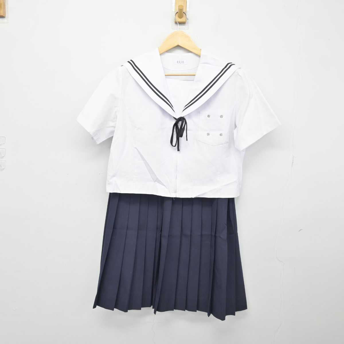 【中古】愛知県 愛西市立立田中学校 女子制服 4点 (セーラー服・スカート) sf047767