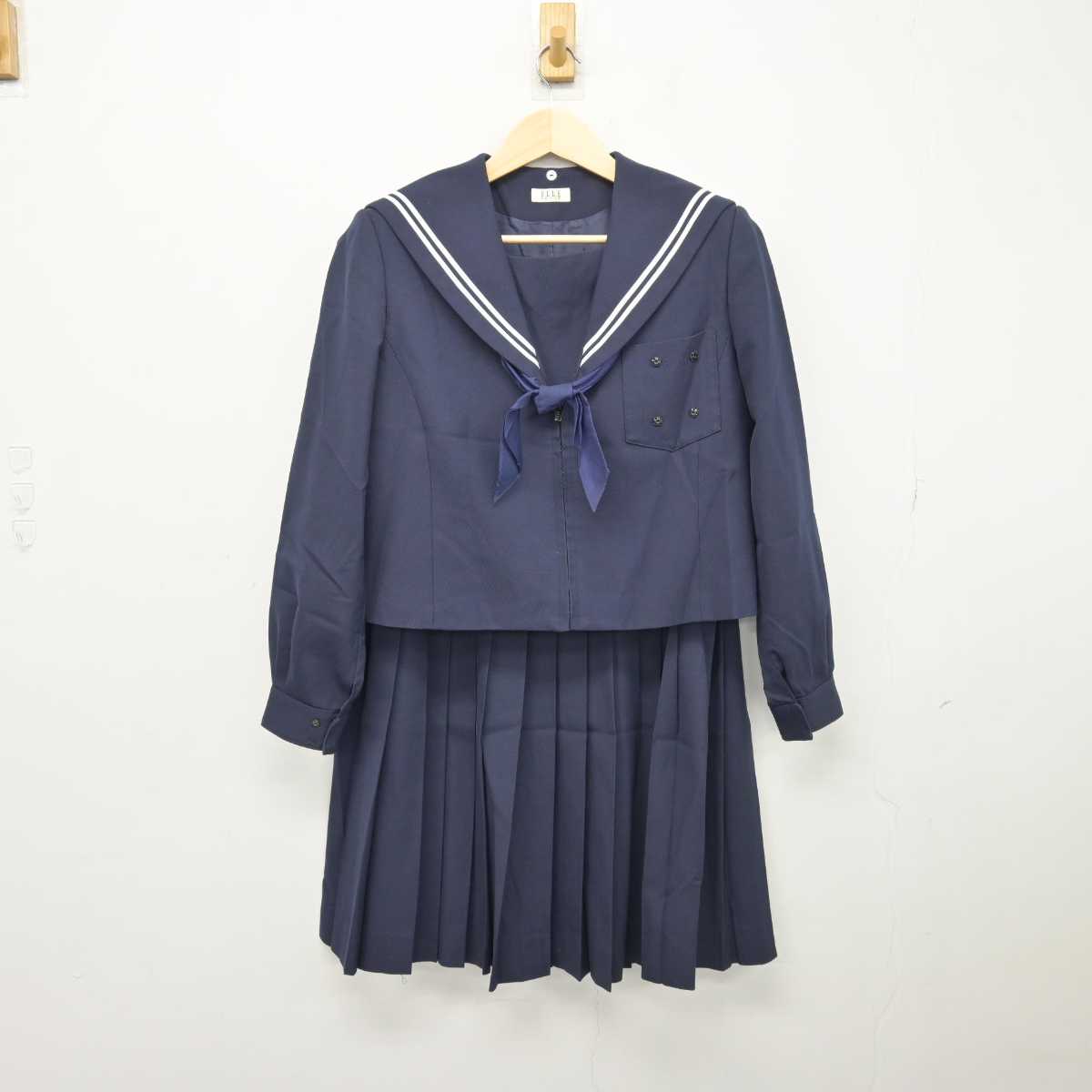 【中古】愛知県 愛西市立立田中学校 女子制服 4点 (セーラー服・スカート) sf047769