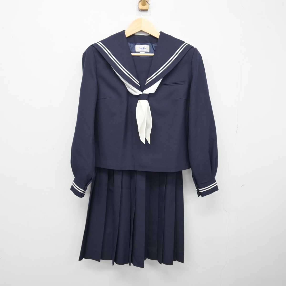 【中古】兵庫県 丹波篠山市立今田中学校 女子制服 4点 (セーラー服・ベスト・スカート) sf047774