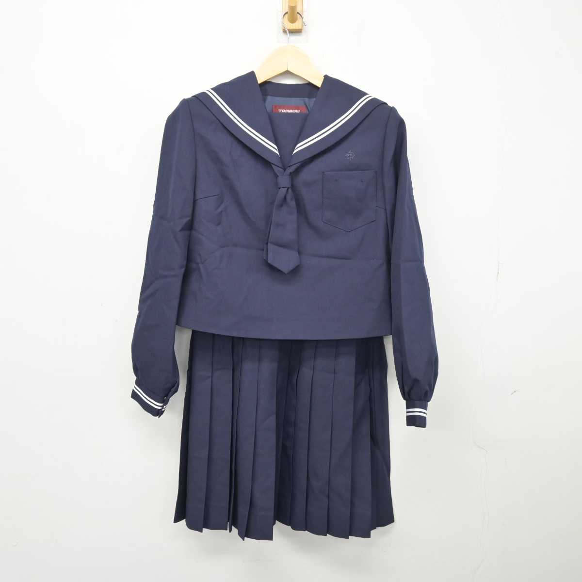 【中古】北海道 栗山中学校 女子制服 5点 (セーラー服・セーラー服・スカート) sf047778