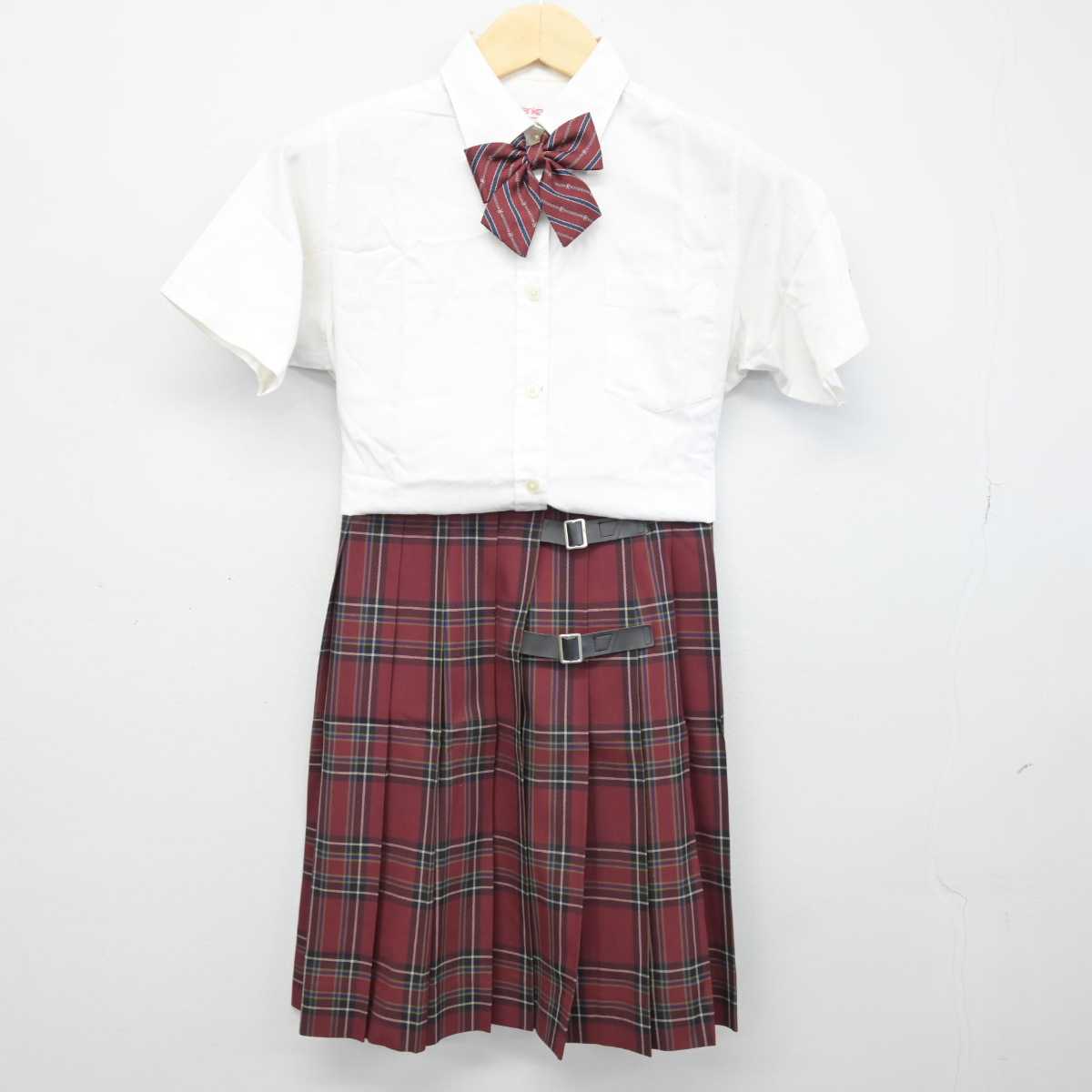 【中古】京都府 立命館中学校 女子制服 3点 (シャツ・スカート) sf047795