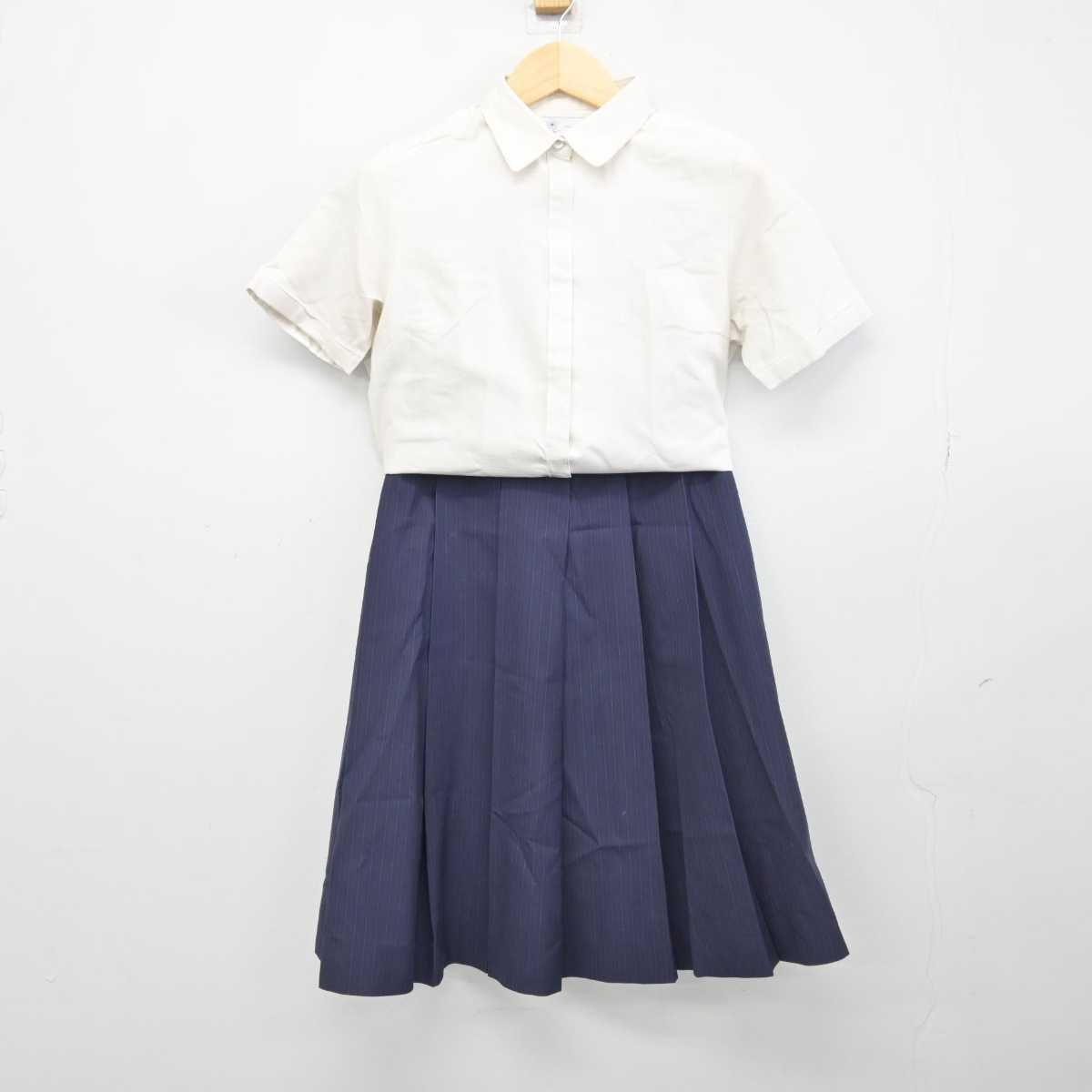 【中古】東京都 跡見学園中学校高等学校 女子制服 3点 (シャツ・スカート) sf047855