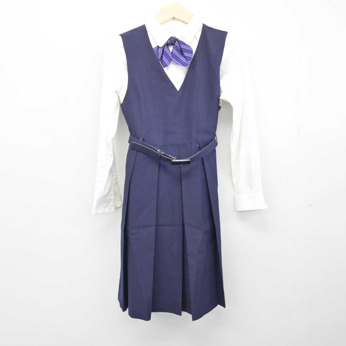 【中古】東京都 跡見学園中学校高等学校 女子制服 5点 (ブレザー・シャツ・ジャンパースカート) sf047858