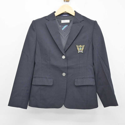 【中古】北海道 北海道幕別清陵高等学校 女子制服 3点 (ブレザー・ニットベスト) sf047889