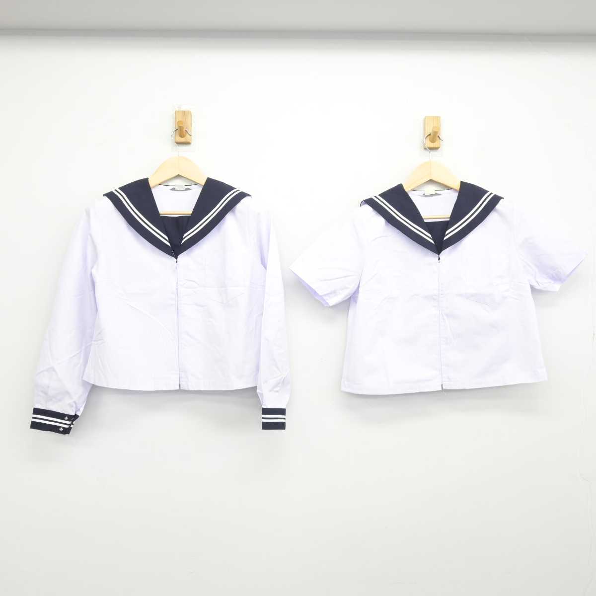 【中古】富山県 伏木中学校 女子制服 2点 (セーラー服) sf047901