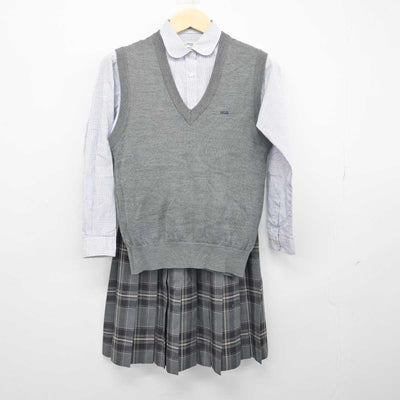 【中古】北海道 北海学園札幌高等学校 女子制服 3点 (ニットベスト・シャツ・スカート) sf047924