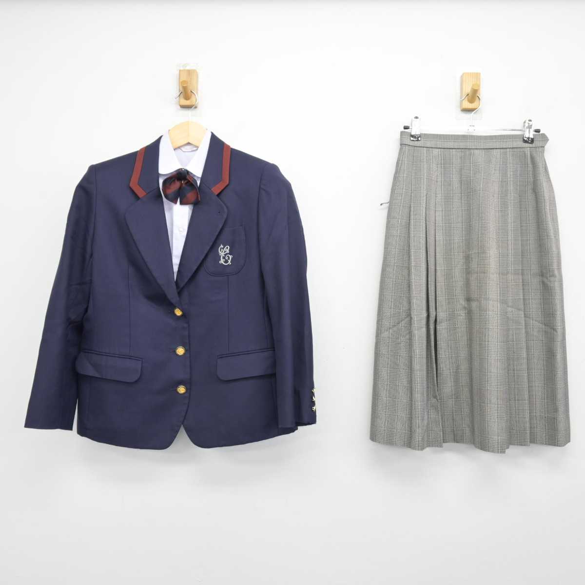 【中古】和歌山県 智辯学園和歌山高等学校 女子制服 4点 (ブレザー・シャツ・スカート) sf047951