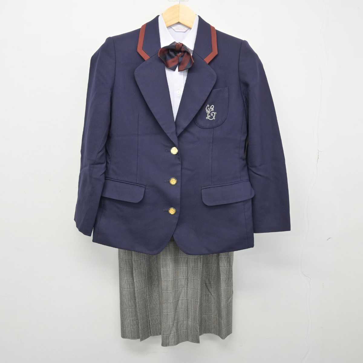 【中古】和歌山県 智辯学園和歌山高等学校 女子制服 4点 (ブレザー・シャツ・スカート) sf047954