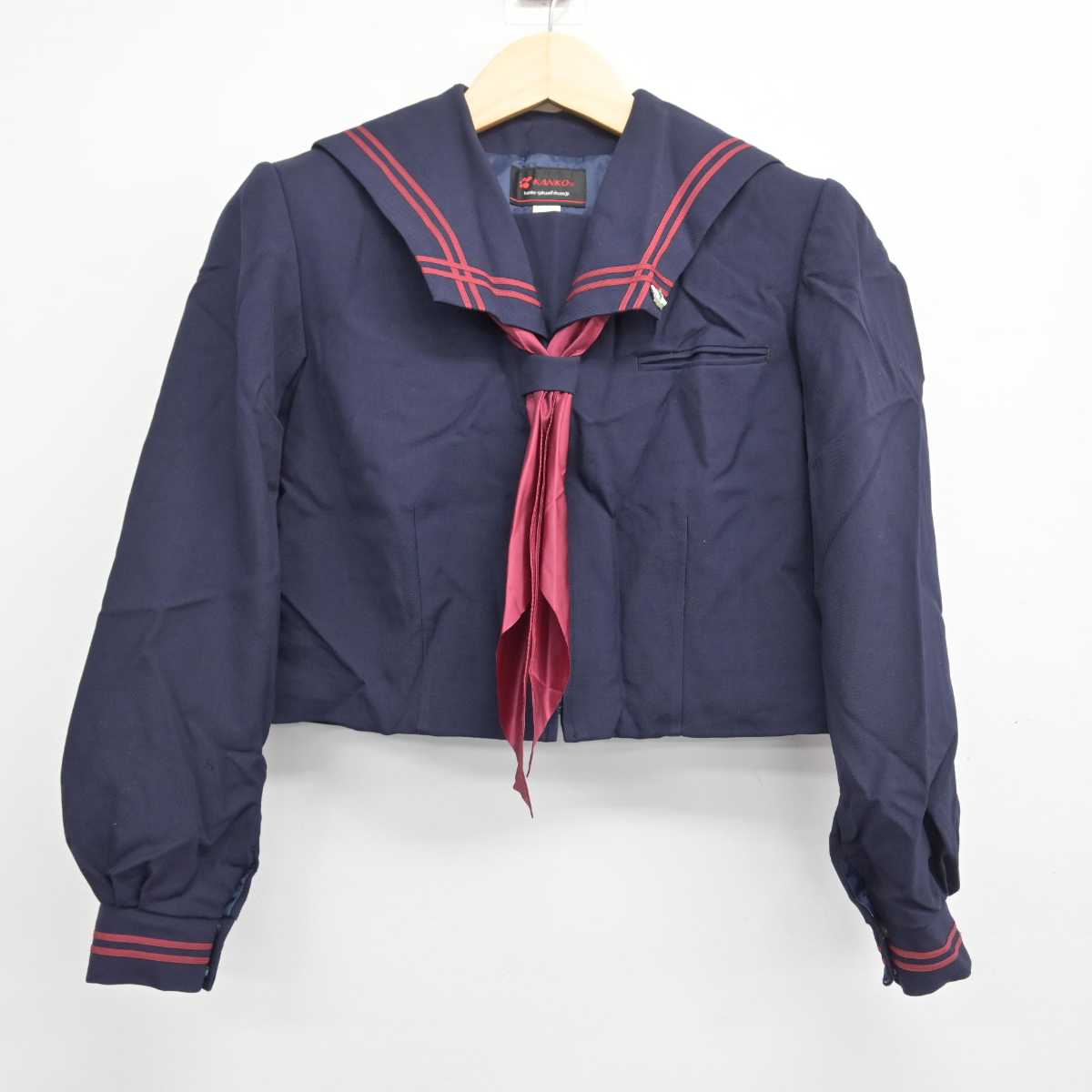 【中古】宮城県 船迫中学校 女子制服 4点 (セーラー服・スカート) sf047958