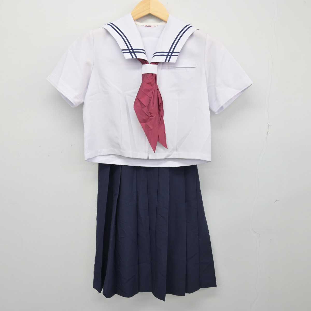 【中古】宮城県 船迫中学校 女子制服 3点 (セーラー服・スカート) sf047959