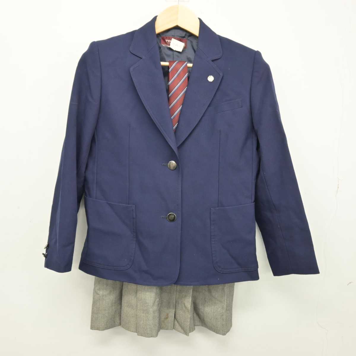 【中古】神奈川県 永谷高等学校 女子制服 3点 (ブレザー・スカート) sf047964