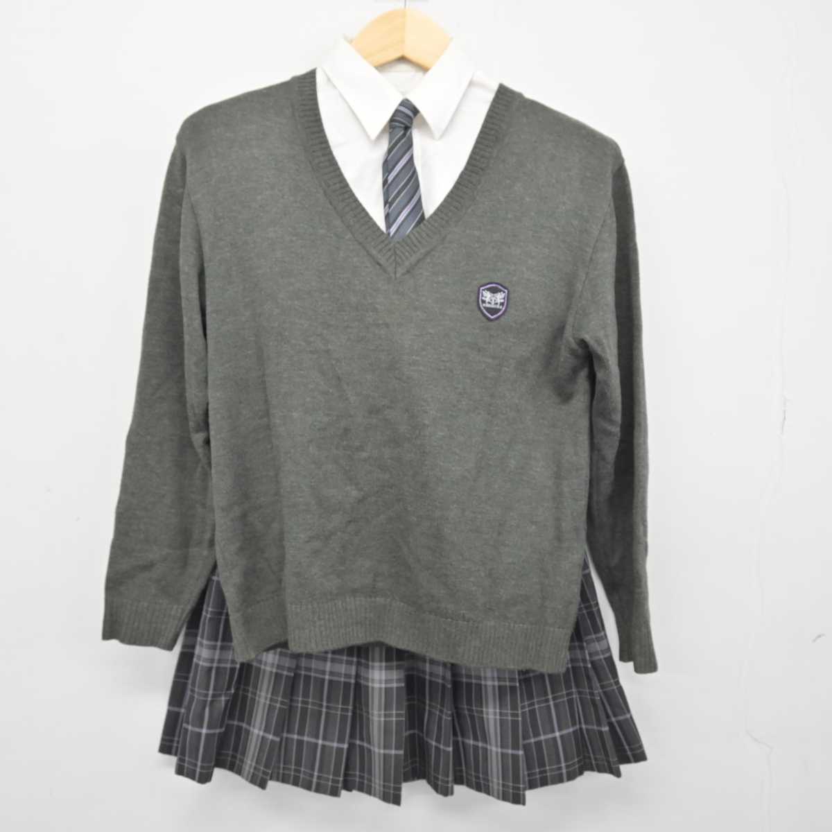 【中古】宮城県 東北高等学校 女子制服 5点 (ブレザー・シャツ・ニット・スカート) sf047980