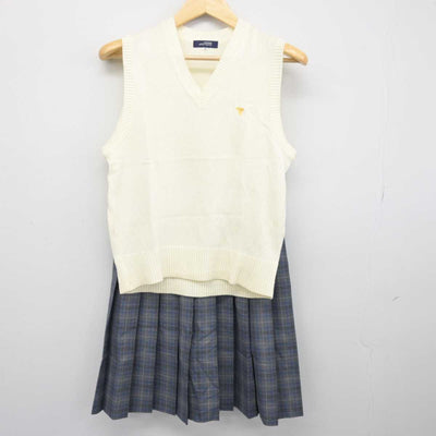 【中古】東京都 東海大学付属高輪台高等学校 女子制服 2点 (ニットベスト・スカート) sf047982