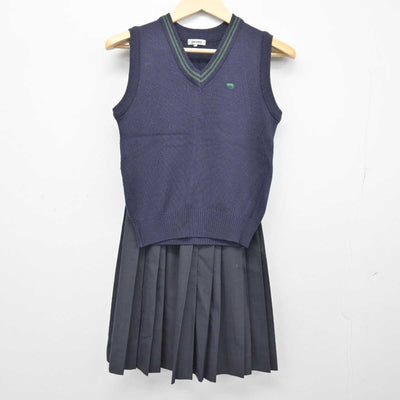 【中古】神奈川県 大津中学校 女子制服 2点 (ニットベスト・スカート) sf047987