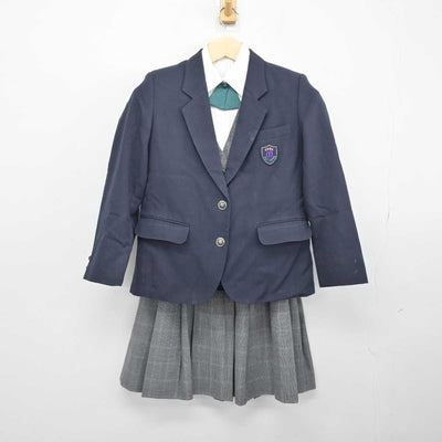 【中古】神奈川県 藤沢市立大庭中学校 女子制服 5点 (ブレザー・ベスト・シャツ・スカート) sf048000