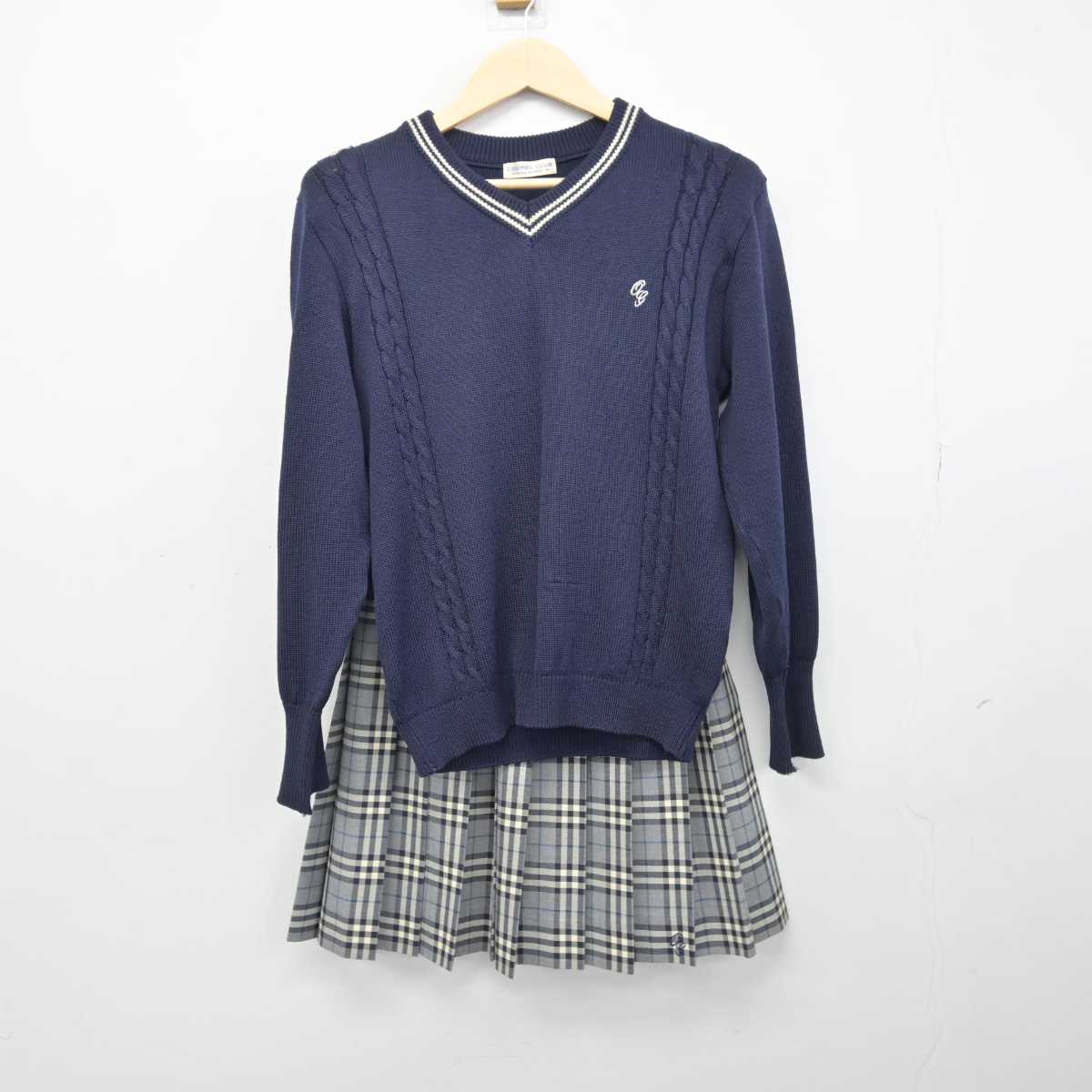 【中古】大阪府 大阪学院大学高等学校 女子制服 4点 (ブレザー・ニット・スカート) sf048066