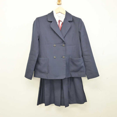 【中古】岡山県 岡山市立富山中学校 女子制服 4点 (ブレザー・シャツ・スカート) sf048068