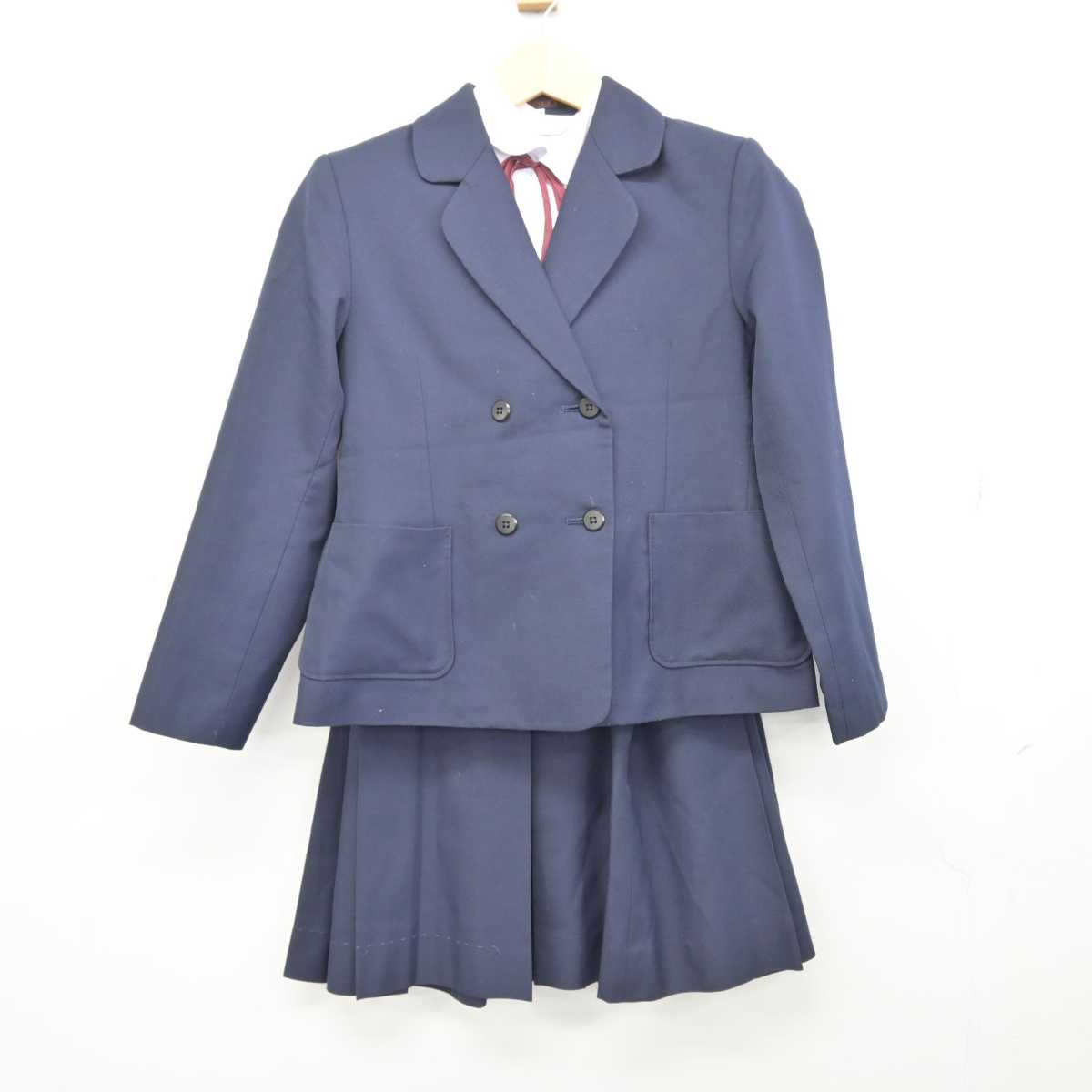 【中古】岡山県 岡山市立富山中学校 女子制服 4点 (ブレザー・シャツ・スカート) sf048069