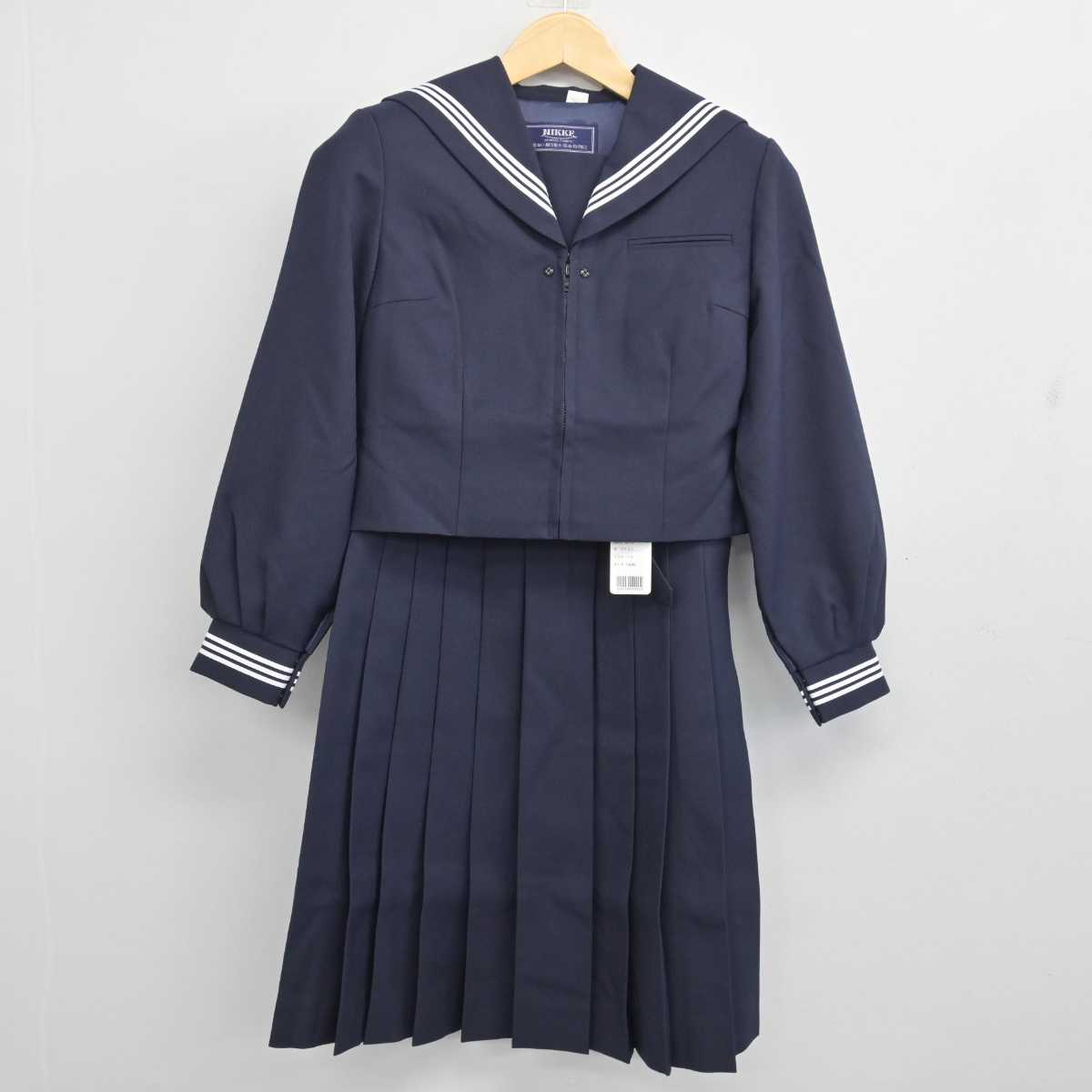 【中古】埼玉県 菖蒲中学校 女子制服 3点 (セーラー服・ジャンパースカート・その他アイテム) sf048078