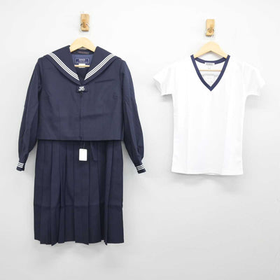 【中古】埼玉県 菖蒲中学校 女子制服 3点 (セーラー服・ジャンパースカート・その他アイテム) sf048079