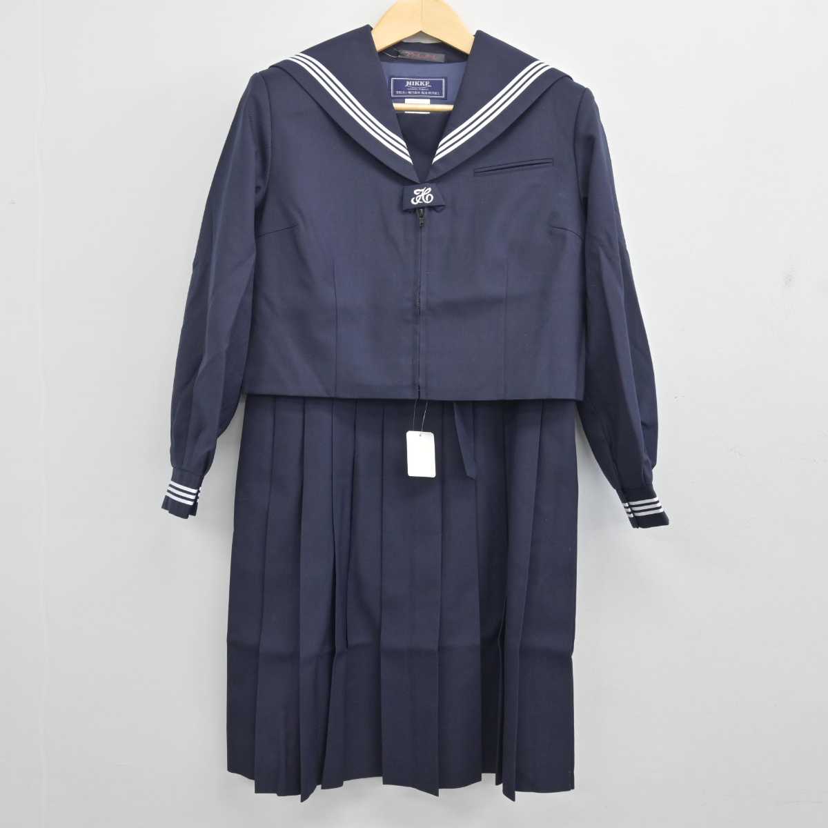 【中古】埼玉県 菖蒲中学校 女子制服 3点 (セーラー服・ジャンパースカート・その他アイテム) sf048079