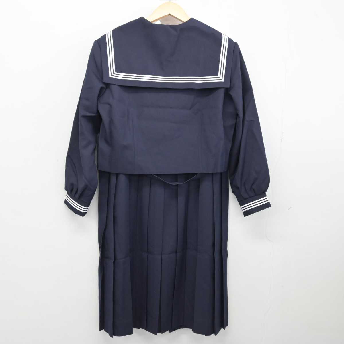 【中古】埼玉県 菖蒲中学校 女子制服 3点 (セーラー服・ジャンパースカート・その他アイテム) sf048081